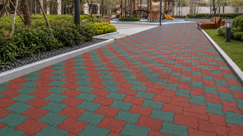 Outdoor Interlocking Rubber Pavers