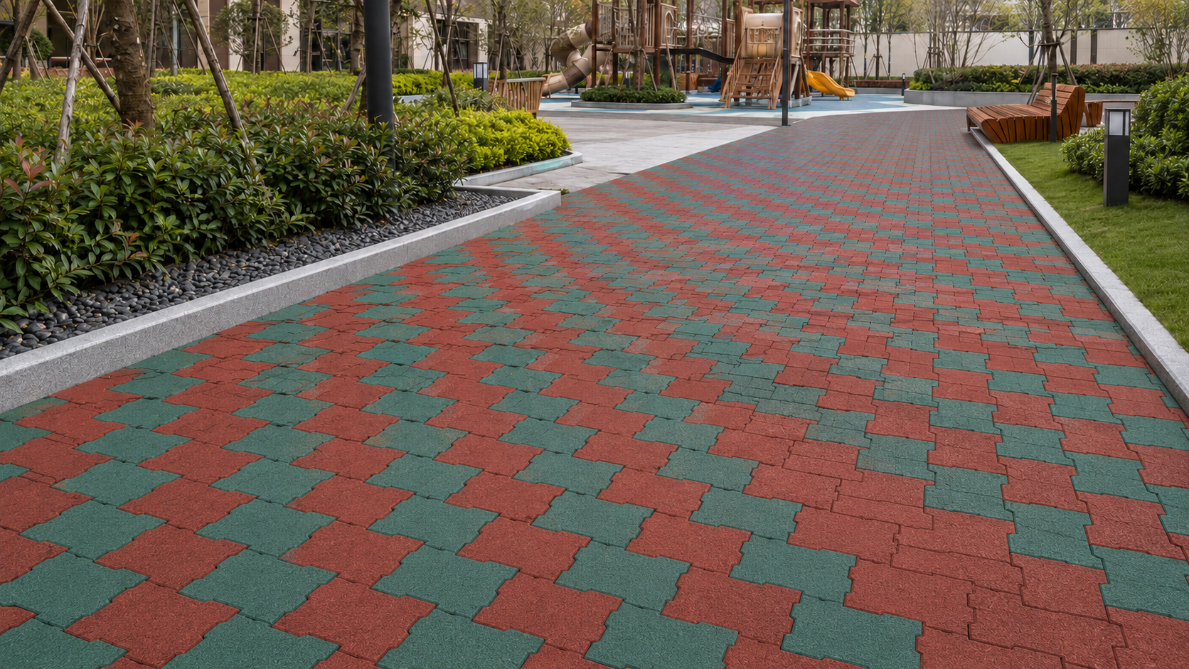 Outdoor Interlocking Rubber Pavers - Image 4